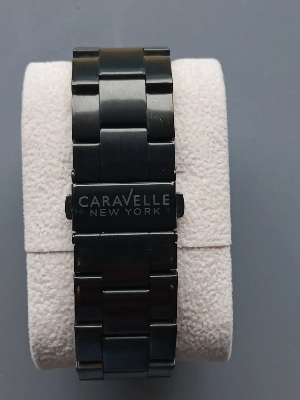 Caravelle Watch - Orange Face w/Black Steel Band